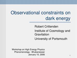 Observational constraints on dark energy