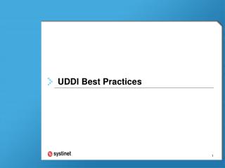 UDDI Best Practices