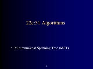 22c:31 Algorithms
