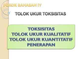 TOLOK UKUR TOKSISITAS