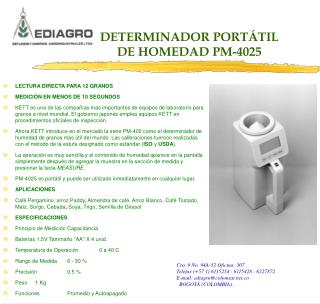 DETERMINADOR PORTÁTIL DE HOMEDAD PM-4025