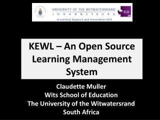 KEWL – An Open Source Learning Management System