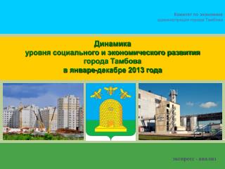 Динамика уровня социального и экономического развития города Тамбова в январе-декабре 2013 года