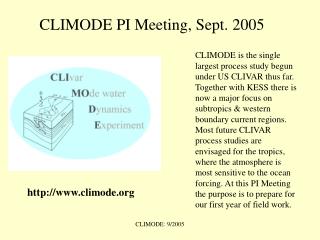 CLIMODE PI Meeting, Sept. 2005