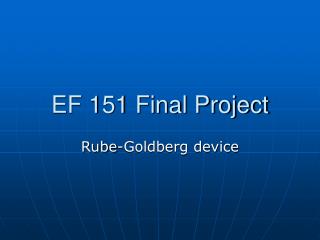 EF 151 Final Project