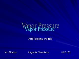 Vapor Pressure