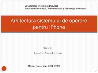 Arhitectura sistemului de operare pentru iPhone