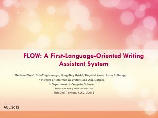 FLOW: A First-Language-Oriented Writing Assistant System