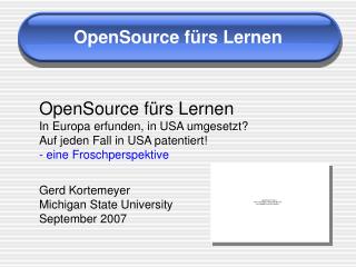 OpenSource fürs Lernen