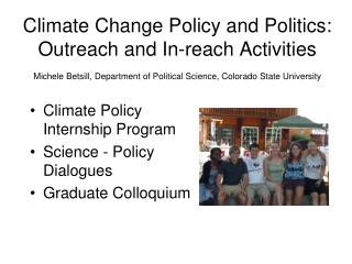 Climate Policy Internship Program Science - Policy Dialogues Graduate Colloquium