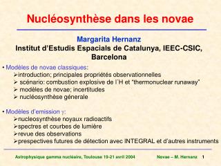 Nucléosynthèse dans les novae