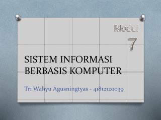 SISTEM INFORMASI BERBASIS KOMPUTER