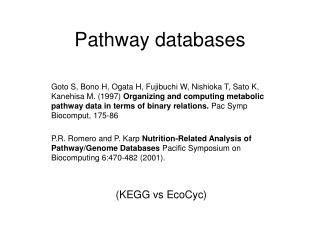 Pathway databases