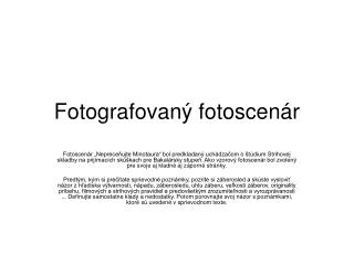 Fotografovaný fotoscenár