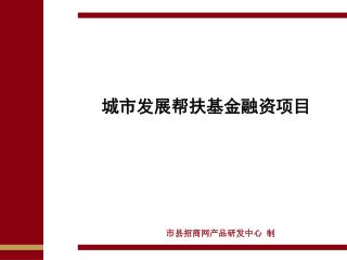 城市发展帮扶基金融资项目