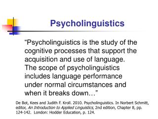 Psycholinguistics