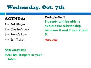 Wednesday, Oct. 7th