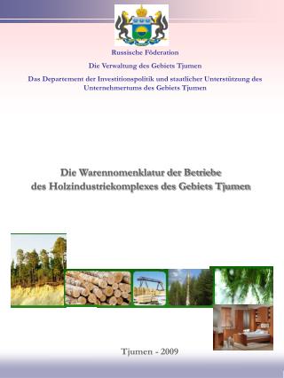 Die Warennomenklatur der Betriebe des Holzindustriekomplexes des Gebiets Tjumen