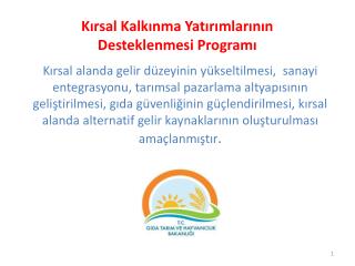 Kırsal Kalkınma Yatırımlarının Desteklenmesi Programı