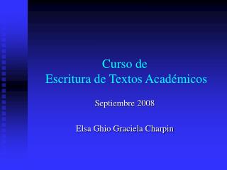 Curso de Escritura de Textos Académicos