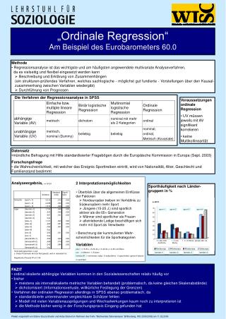 „Ordinale Regression“ Am Beispiel des Eurobarometers 60.0