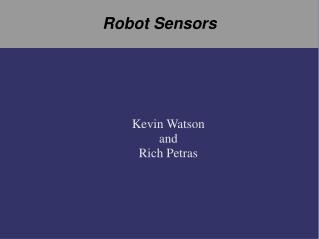 Robot Sensors