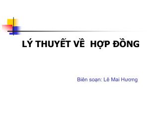 LÝ THUYẾT VỀ HỢP ĐỒNG