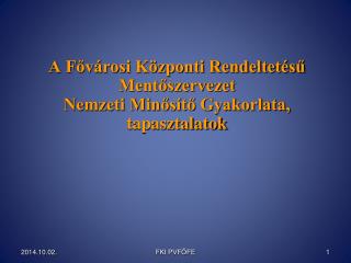 A Fővárosi Központi Rendeltetésű Mentőszervezet Nemzeti Minősítő Gyakorlata, tapasztalatok