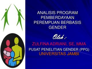 ANALISIS PROGRAM PEMBERDAYAAN PEREMPUAN BERBASIS GENDER