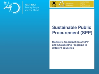 Sustainable Public Procurement (SPP)