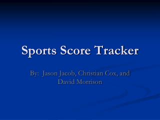 Sports Score Tracker