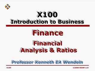 X100 Introduction to Business