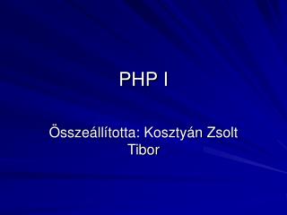 PHP I