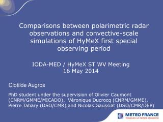 IODA-MED / HyMeX ST WV Meeting 16 May 2014