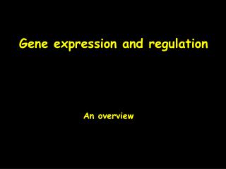 Gene expression and regulation