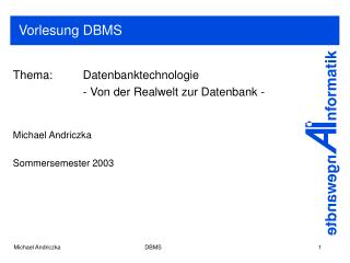 Vorlesung DBMS