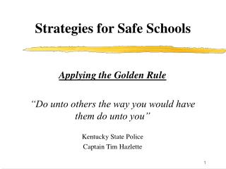 Strategies for Safe Schools
