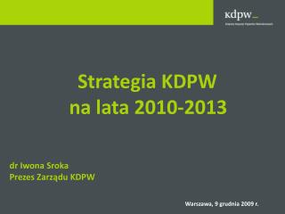 Strategia KDPW na lata 2010-2013