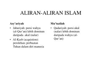 ALIRAN-ALIRAN ISLAM