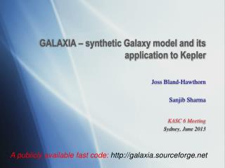GALAXIA – synthetic Galaxy model and its application to Kepler