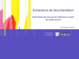 Extracteurs de documentation Génération de manuel de référence à partir du code source