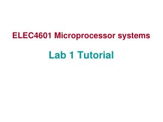 ELEC4601 Microprocessor systems Lab 1 Tutorial
