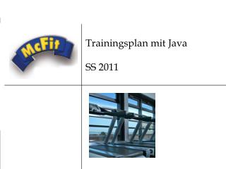 Trainingsplan mit Java SS 2011