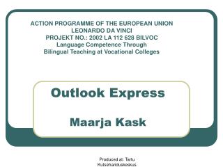 Outlook Express Maarja Kask