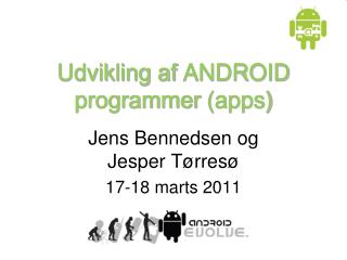 Udvikling af ANDROID programmer (apps)