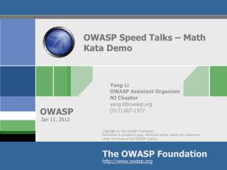 OWASP Speed Talks – Math Kata Demo