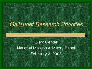 Gallaudet Research Priorities