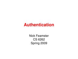 Authentication