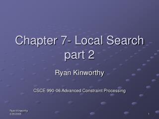 Chapter 7- Local Search part 2