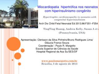 Hypertrophic cardiomyopathy in neonates with congenital hyperinsulinism